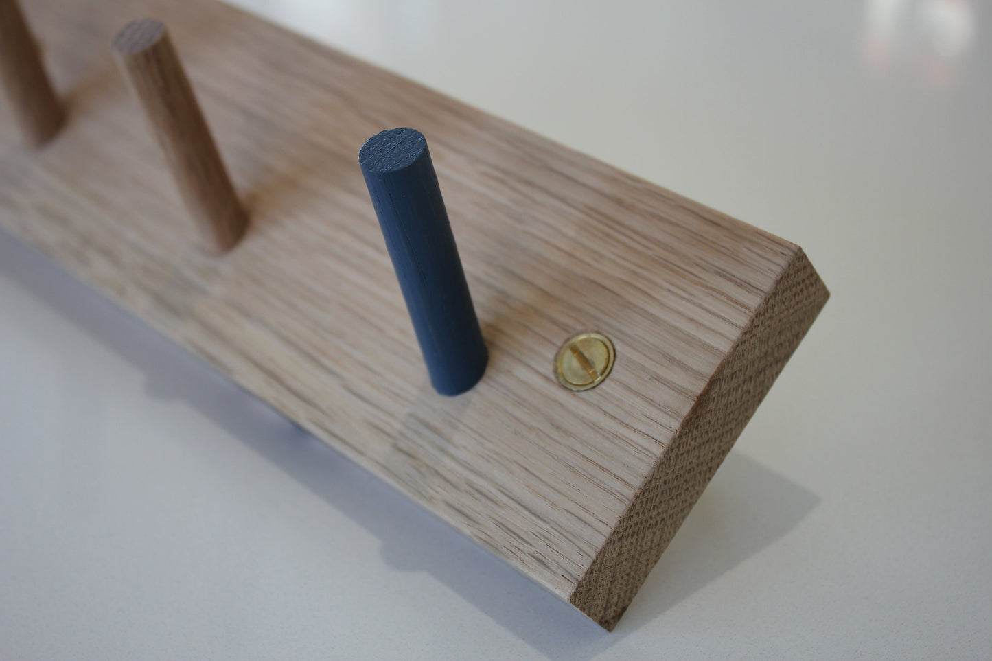 Solid Oak nursery coat Hook peg rail
