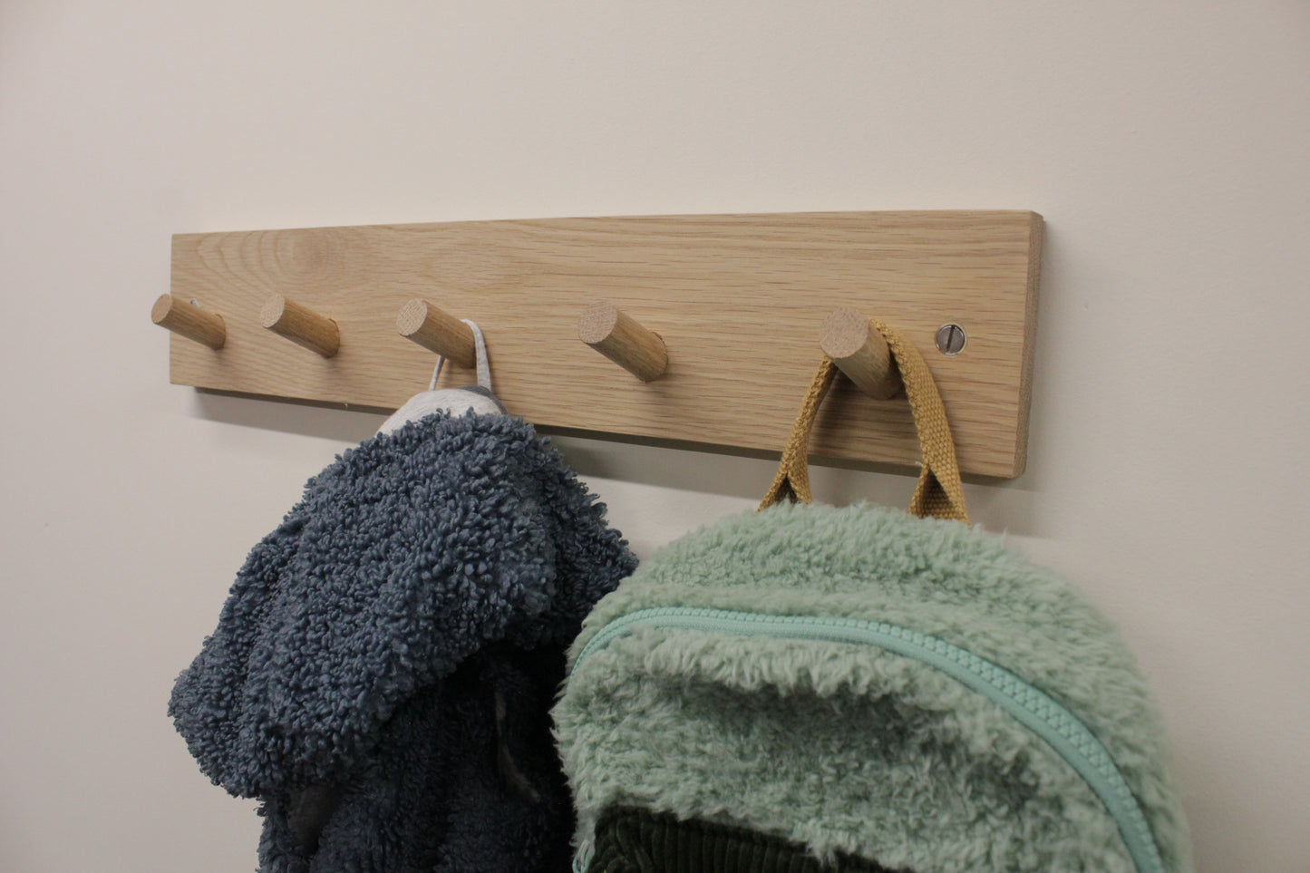 Custom Oak coat peg rail - Short chunky peg