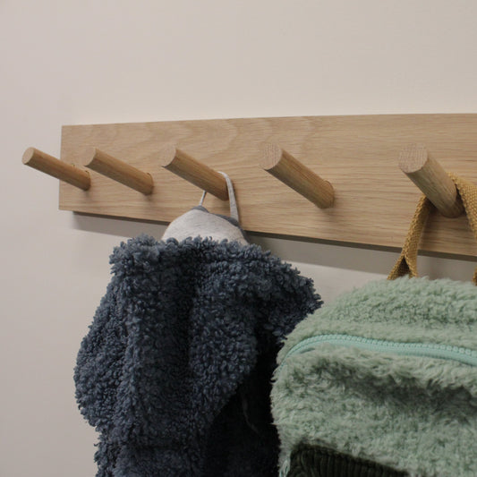 Custom Oak coat peg rail - Long chunky peg