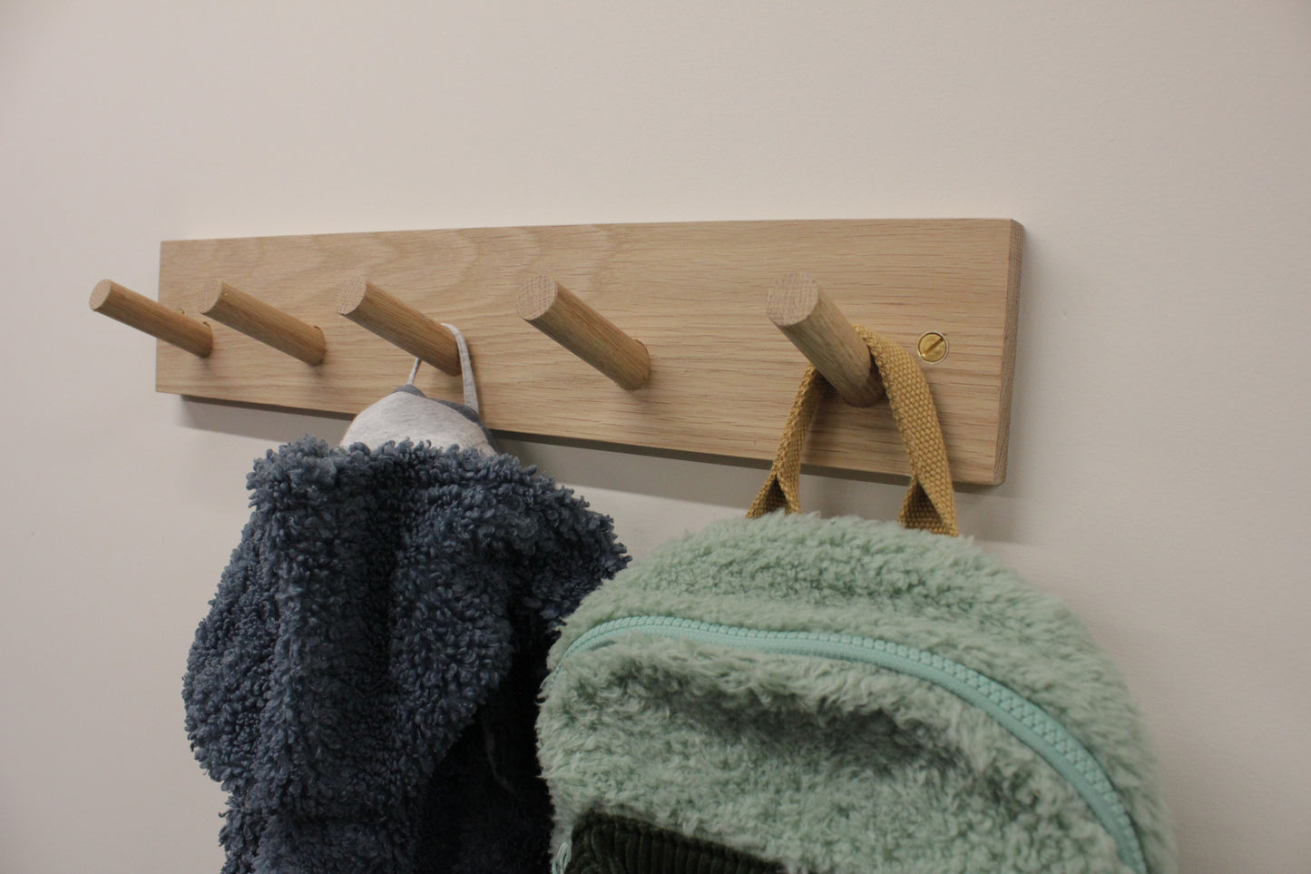 Custom Oak coat peg rail - Long chunky peg