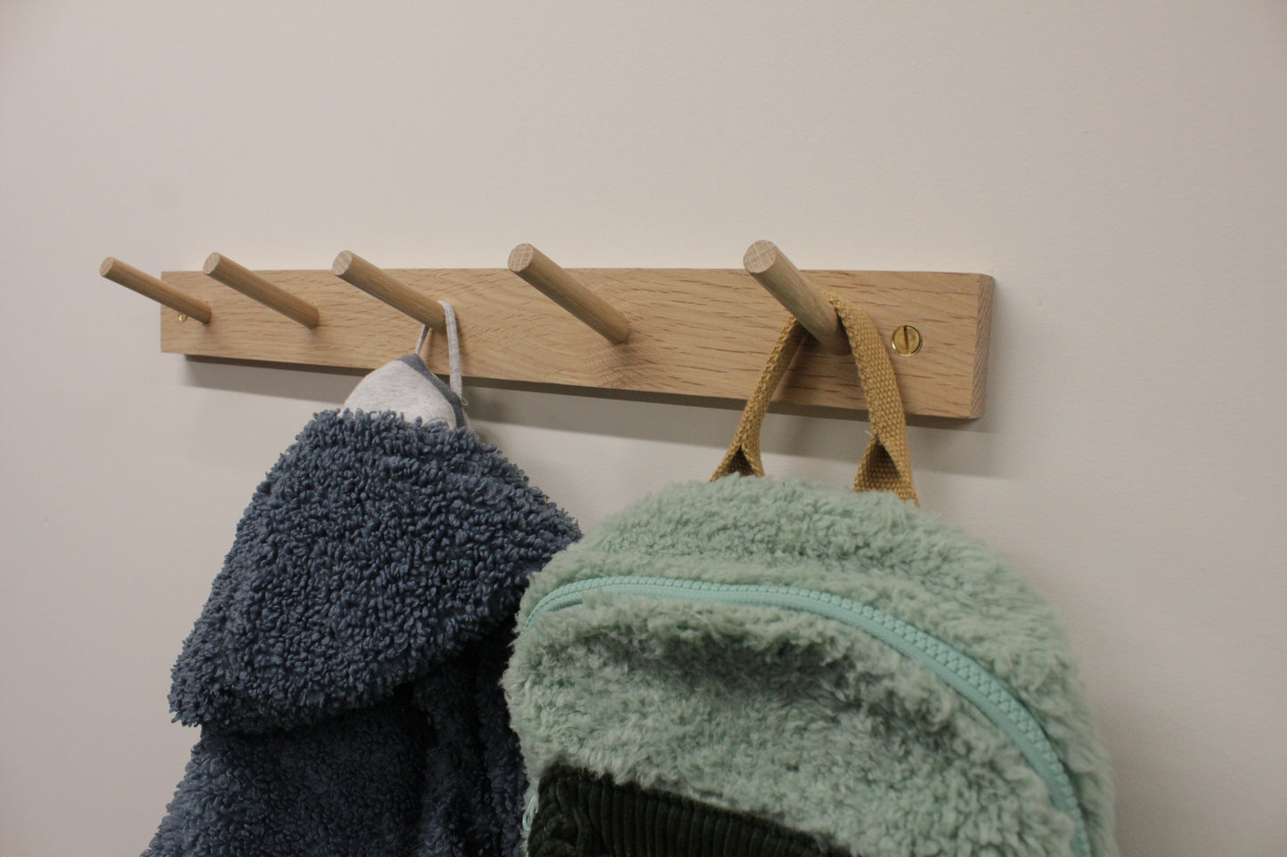 Custom Oak coat peg rail - Long narrow peg