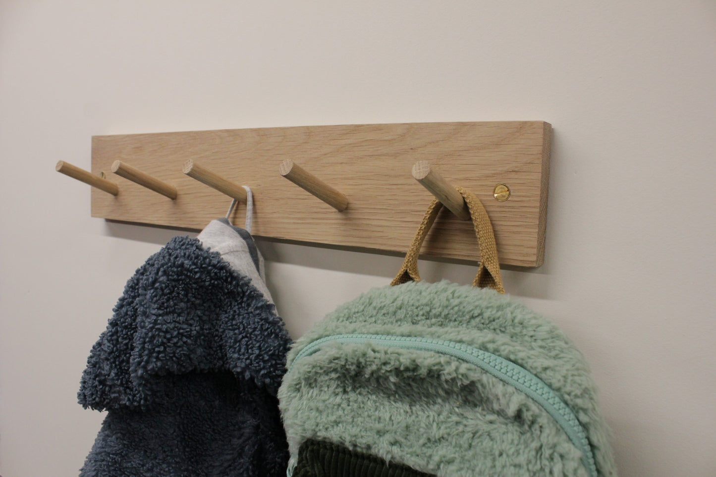 Custom Oak coat peg rail - Long narrow peg