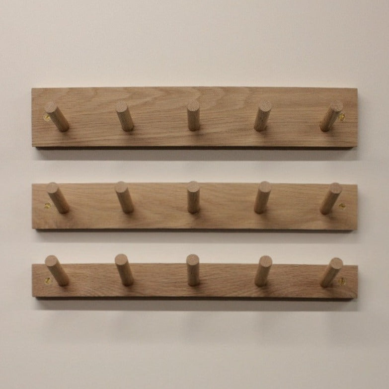 Custom Oak coat peg rail - Long chunky peg