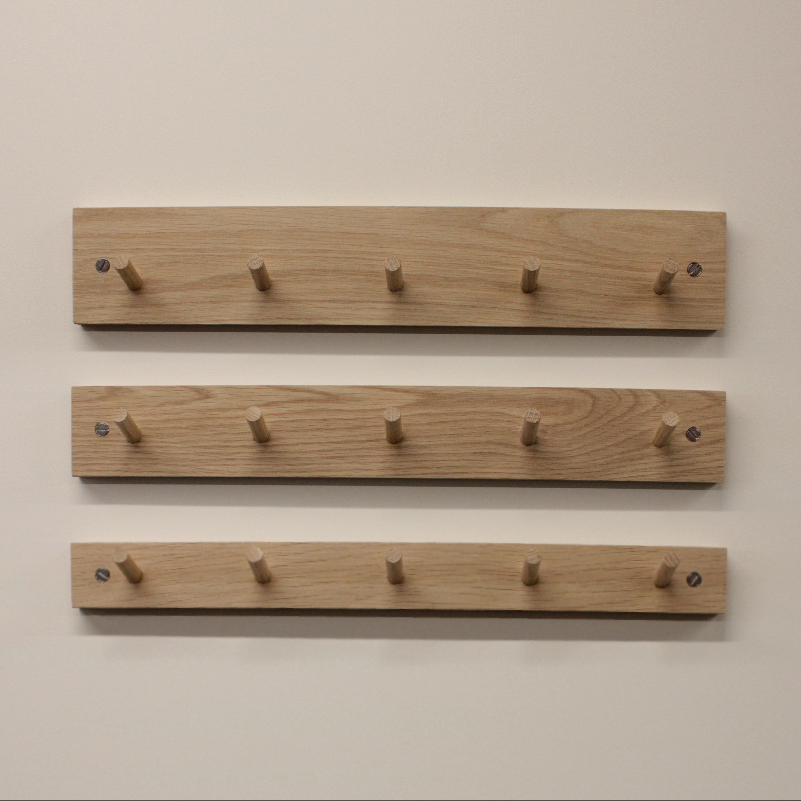 Custom Oak coat peg rail - Short narrow peg