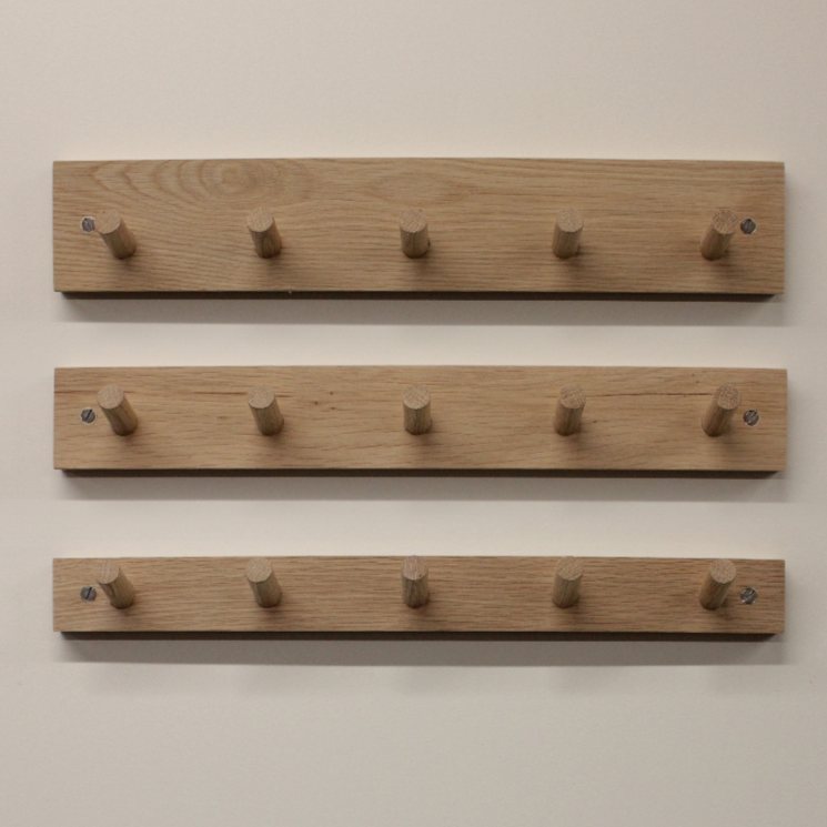 Custom Oak coat peg rail - Short chunky peg