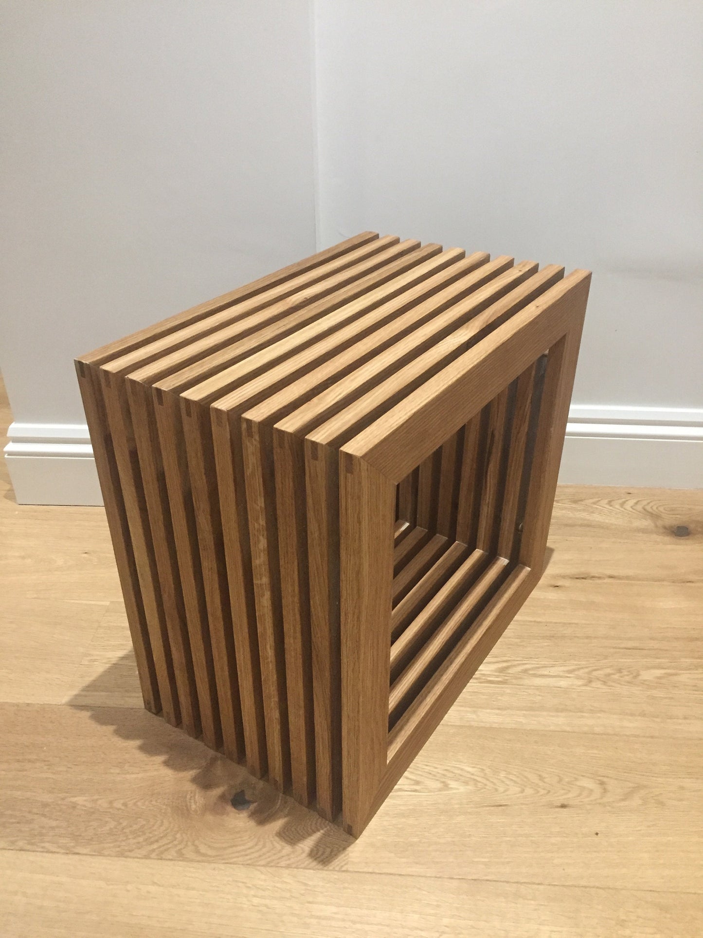 Slatted Oak coffee table/ side table. Made to order.