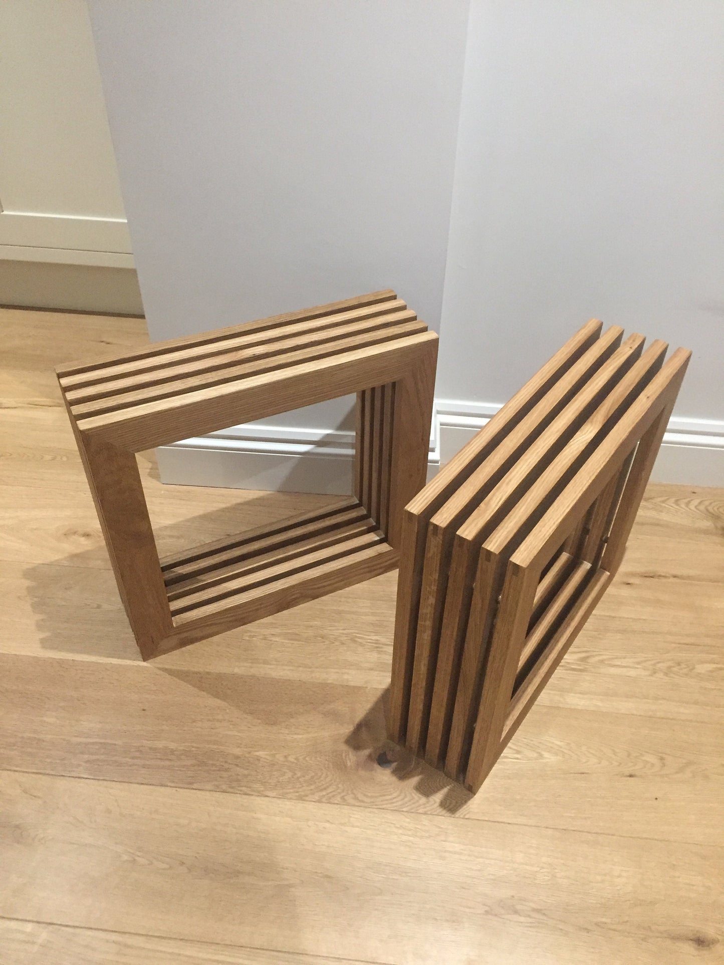 Slatted Oak coffee table/ side table. Made to order.