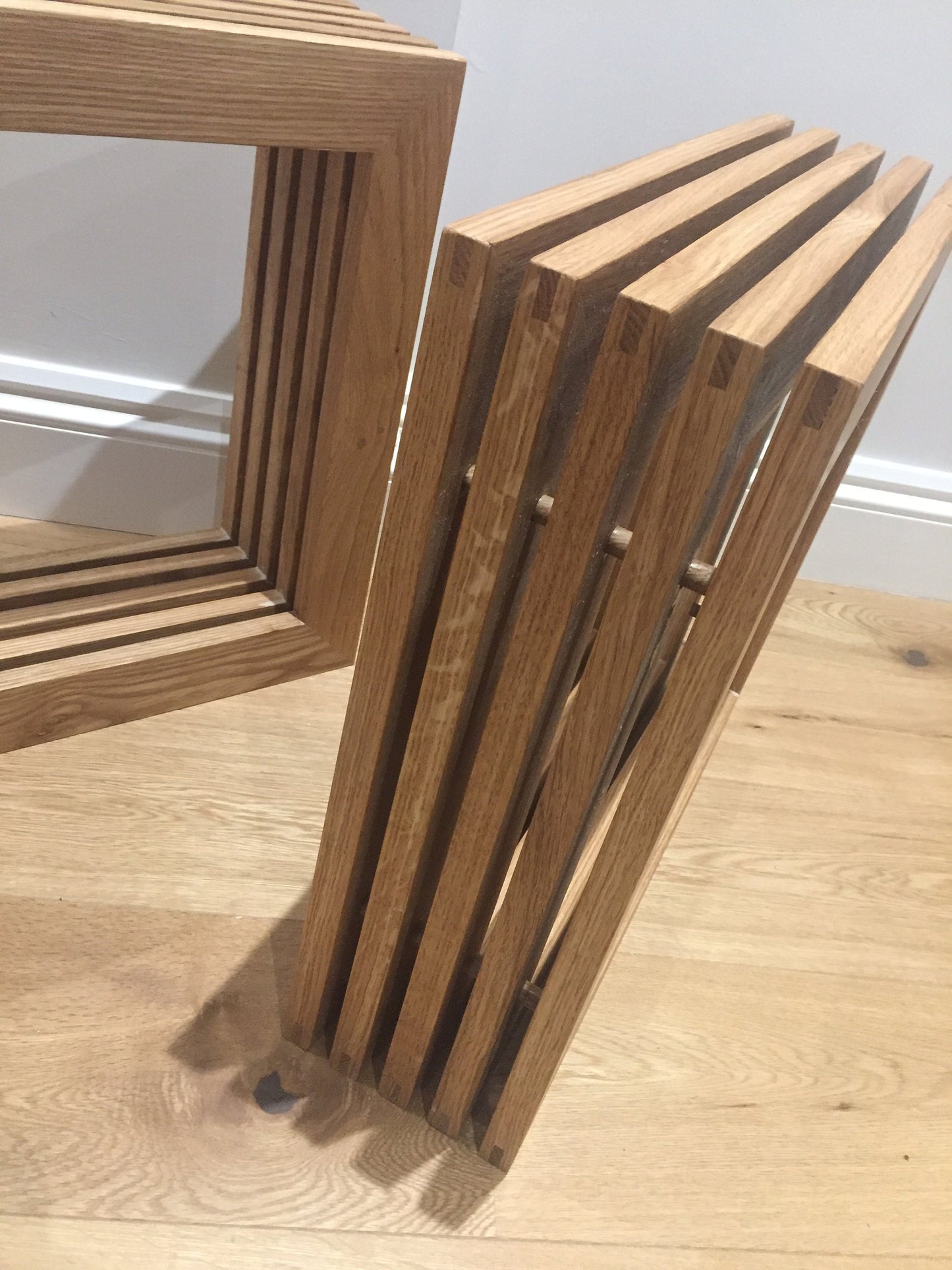 Slatted Oak coffee table/ side table. Made to order.