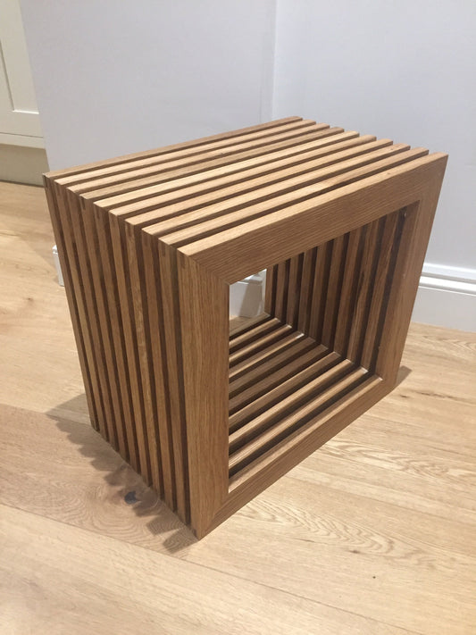 Slatted Oak coffee table/ side table. Made to order.