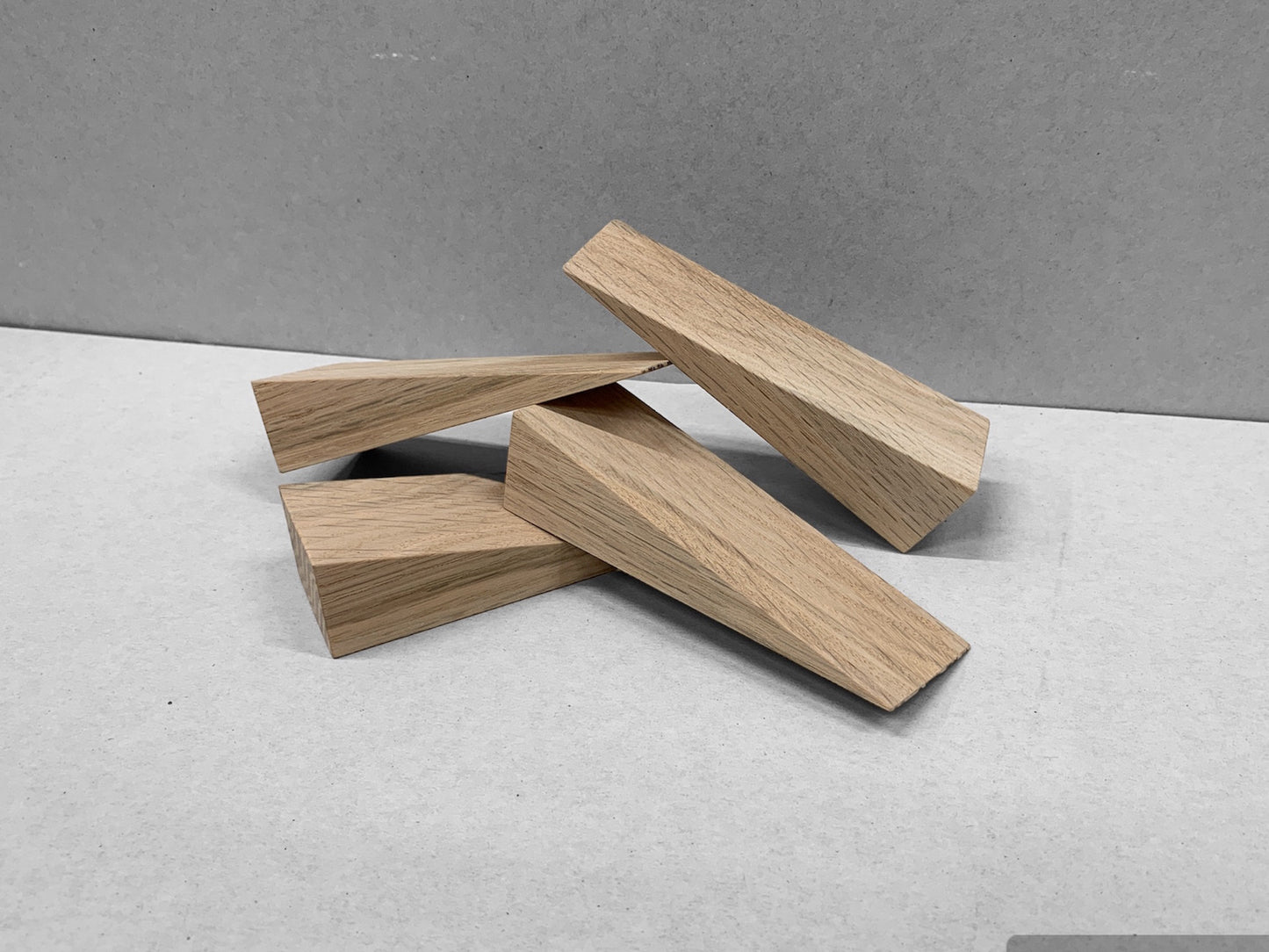 4 x Solid Oak door stop wedge.